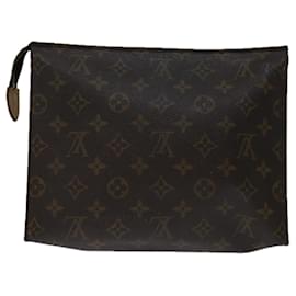 Louis Vuitton-Toilette Poche Louis Vuitton Monogram 26 Bolsa M47542 LV Auth 69812-Monograma