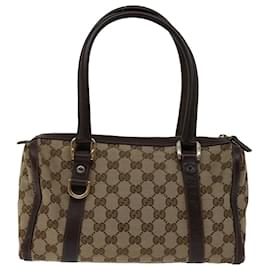 Gucci-GUCCI GG Canvas Hand Bag Beige 130942 Auth ep3856-Beige