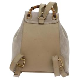 Gucci-GUCCI Bamboo Backpack Suede Beige 003 3444 0030 Auth yk11065-Beige