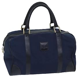 Céline-CELINE Boston Bag Canvas Navy Auth bs13182-Navy blue