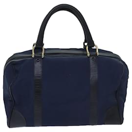Céline-CELINE Boston Bag Canvas Navy Auth bs13182-Navy blue