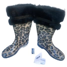 Moschino Cheap And Chic Gummistiefel Leopard Andere