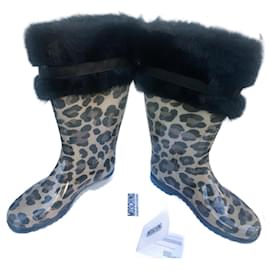 Moschino Cheap And Chic Leopard Rubber Boots Other