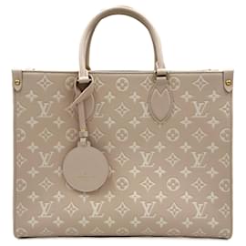 Louis Vuitton-Onthego MM Spring in the City Empreinte Leather Tote Bag Beige-Beige