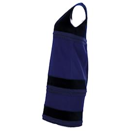 Alberta Ferretti-Alberta Ferretti Vestido tubo sin mangas con diseño color block en lana azul-Azul