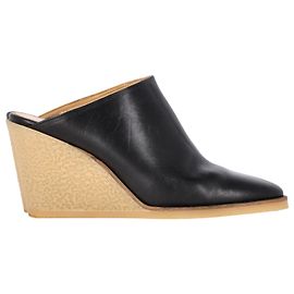 Isabel Marant Mules compensées Takita en cuir noir Noir