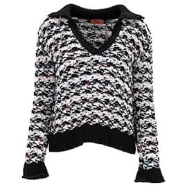 Missoni-Missoni Collared Sweater in Black Wool-Other
