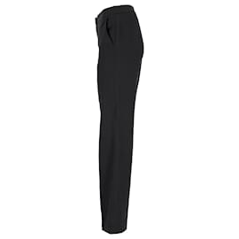 Max Mara-Pantaloni Max Mara a gamba larga in lino nero-Nero