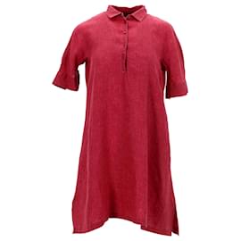 Loro Piana-Loro Piana MiniVestido em Linho Vermelho-Vermelho