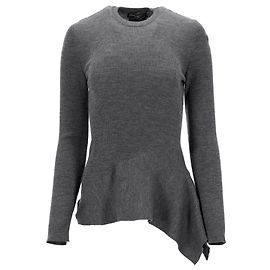 Salvatore Ferragamo Peplum-Pullover aus grauer Wolle Grau