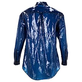 Jil Sander-Camiseta Pista con revestimiento plástico de Jil Sander en poliéster azul-Azul