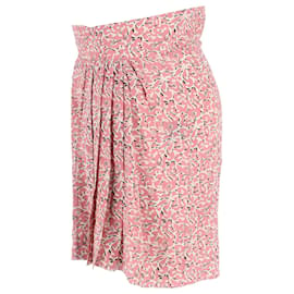 Isabel Marant-Isabel Marant Pleated Mini Skirt in Pink Silk-Pink