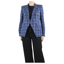 Veronica Beard-Blue double-breasted checkered jacket - size UK 10-Blue