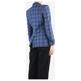 Veronica Beard-Blue double-breasted checkered jacket - size UK 10-Blue