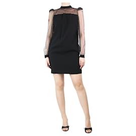 Givenchy-Schwarzes Minikleid mit Netzstoff und Nieten - Größe UK 8-Schwarz
