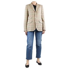 Polo Ralph Lauren Beige checkered blazer - size UK 14 Other
