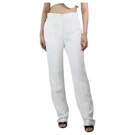 Autre Marque-White straight-leg tailored trousers - size UK 12-White