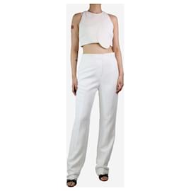 Autre Marque-White straight-leg tailored trousers - size UK 12-White