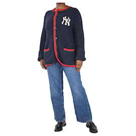 Gucci-Navy blue Yankees wool-blend cardigan - size XL-Blue