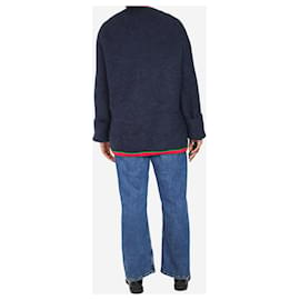 Gucci-Marineblaue Strickjacke aus Wollmischung der Yankees – Größe XL-Blau