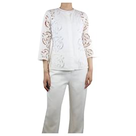 Theory-White embroidery anglaise shirt - size S-White