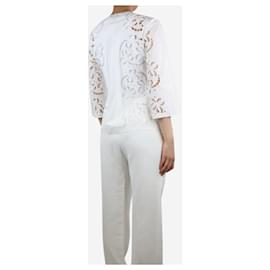 Theory-White embroidery anglaise shirt - size S-White
