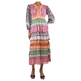 Zimmermann-Robe midi multicolore à fleurs et cachemire à plusieurs niveaux - taille UK 12-Multicolore
