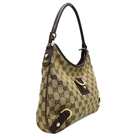 Gucci-Gucci Brown GG Canvas Abbey D-Ring Shoulder Bag-Brown,Beige