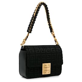 Givenchy-Givenchy black 4G Embroidered Shoulder Bag-Black