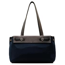 Hermès-Hermès Borsa Hermès Cabas PM in pelle di vitello Toile e Vache blu-Blu,Blu scuro