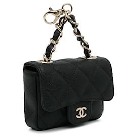 Chanel-Chanel Black CC Caviar Classic Belt Bag-Black