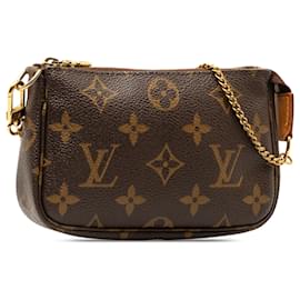 Louis Vuitton-Louis Vuitton Mini Monogram Brown Pochette Accessoires-Castaño