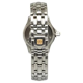 Omega-Relógio profissional Seamaster de aço inoxidável de quartzo prateado OMEGA-Prata