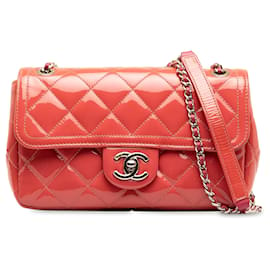 Chanel-Chanel Pink Small Patent Coco Shine Flap-Pink