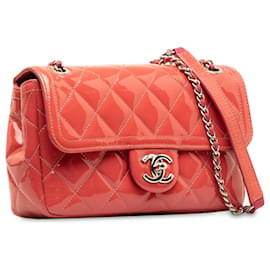 Chanel-Chanel Pink Small Patent Coco Shine Flap-Pink