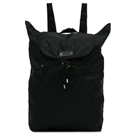 Gucci-Gucci Black GG Nylon Bear Charm Backpack-Black
