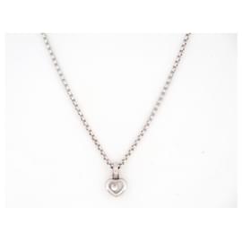 Chopard-CHOPARD HAPPY DIAMONDS NECKLACE 0.035ct white gold 18K 79/4854 11GR NECKLACE-Silvery