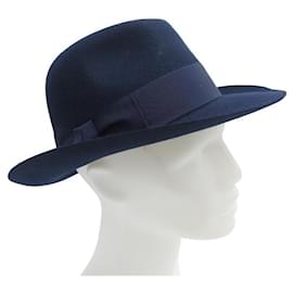 Hermès-NEW HERMES HAT IN NIGHT BLUE RABBIT AND HARE FELT 55 NEW FELT HAT-Navy blue
