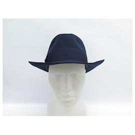 Hermès-NEW HERMES HAT IN NIGHT BLUE RABBIT AND HARE FELT 55 NEW FELT HAT-Navy blue