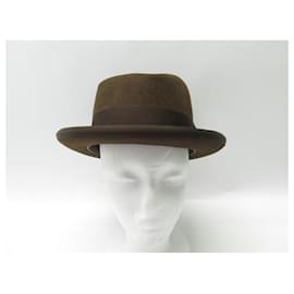 Hermès-MOTSCH HAT FOR HERMES IN BROWN FELT WITH T-BOW59 MIXT BROWN BUCKET HAT-Brown