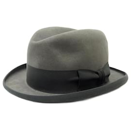 Hermès-MOTSCH HAT FOR HERMES IN GRAY FELT WITH T-BOW59 MIXED GRAY BUCKET HAT-Grey