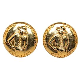 Chanel-Chanel Mademoiselle Round Clip On Earrings Earrings Metal in Excellent condition-Other