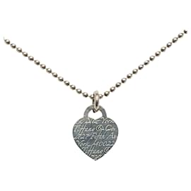 Tiffany & Co-Collier en argent SV925 Tiffany & Co Notes Heart Ball Chain en bon état-Argenté