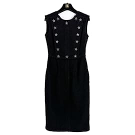 Chanel-New Paris / Dallas CC Stars Black Tweed Dress-Black