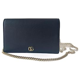 Gucci-GG Marmont leather mini chain bag-Black