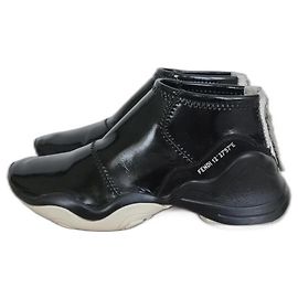 Baskets Fendi FFluid en cuir verni noir Noir