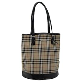 Autre Marque-Bolsa de ombro Burberrys Nova Check Blue Label Lona Bege Auth bs13180-Bege