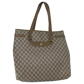 Gucci-GUCCI GG Supreme Tote Bag PVC Beige 39 02 061 Auth yk11324-Beige