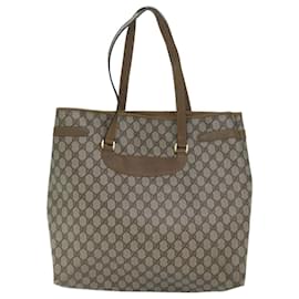 Gucci-GUCCI GG Supreme Tote Bag PVC Beige 39 02 061 Auth yk11324-Beige