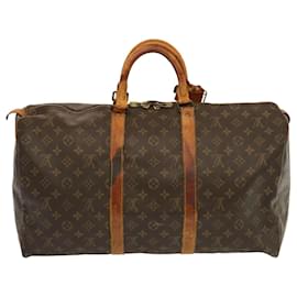 Louis Vuitton-Louis Vuitton-Monogramm Keepall 50 Boston Bag M.41426 LV Auth 68884-Monogramm